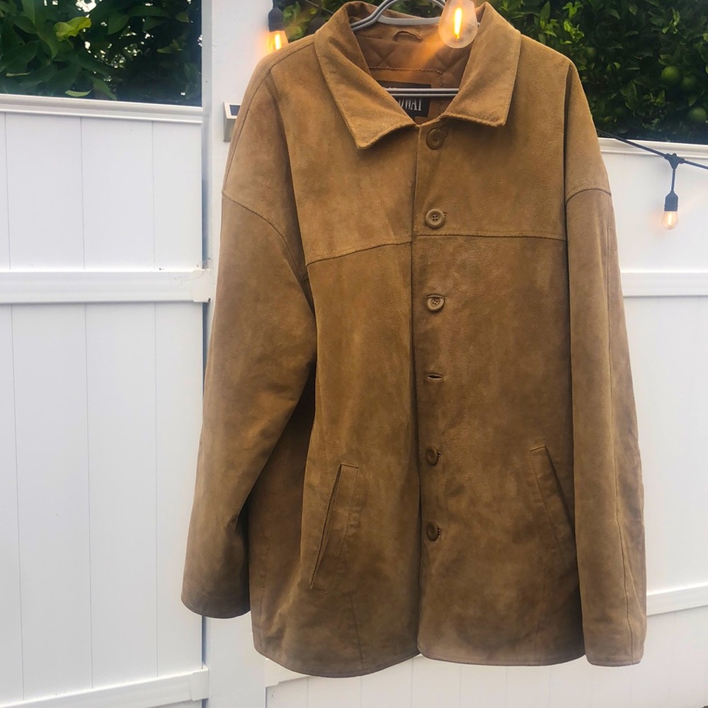 Heavy leather type of button up coat 🧥 perfect for winter